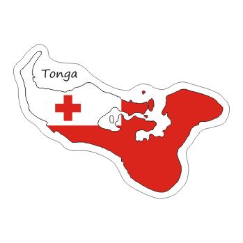 Przejdź do produktu Naklejka Kontur z Flagą - Tonga 8 cm