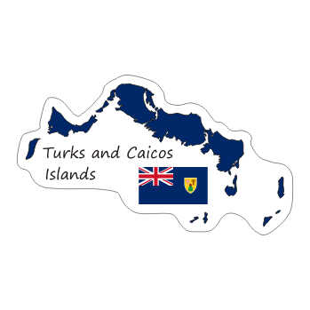 Przejdź do produktu Naklejka Kontur z Flagą - Turks i Caicos 8 cm