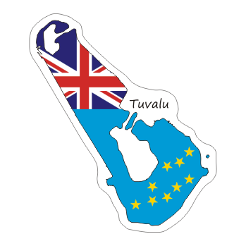Przejdź do produktu Naklejka Kontur z Flagą - Tuvalu 8 cm