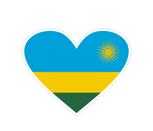 Przejdź do produktu Naklejka Serce z Flagą 10 cm - Rwanda