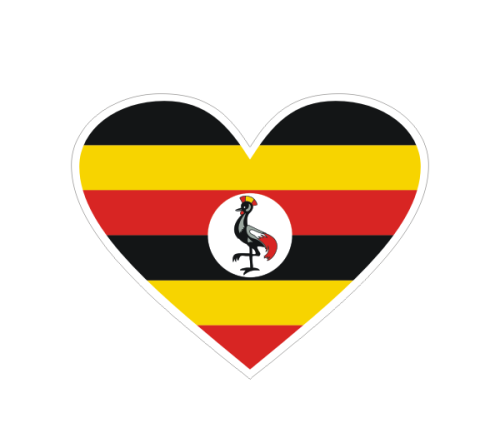Przejdź do produktu Naklejka Serce z Flagą 10 cm - Uganda