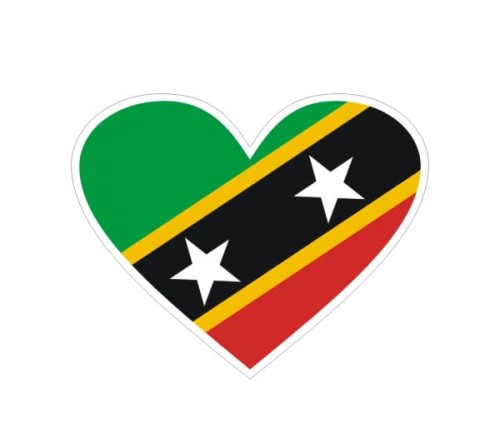 Przejdź do produktu Naklejka Serce z Flagą 10 cm - Saint Kitts i Nevis