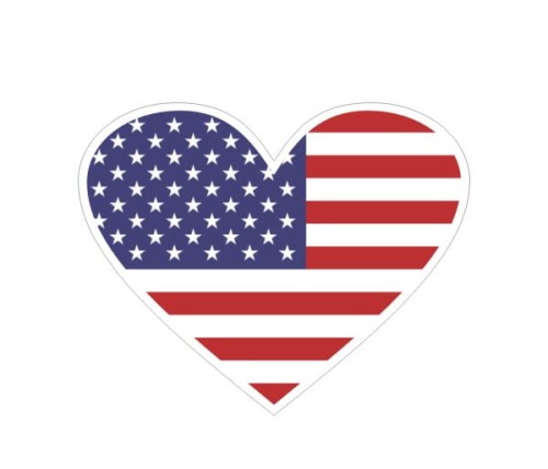 Przejdź do produktu Naklejka Serce z Flagą 10 cm - USA
