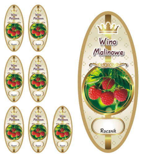 Przejdź do produktu Etykiety na Wino nr 977 Malinowe 8 szt.