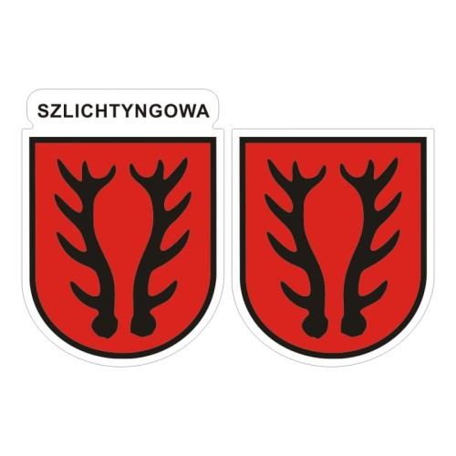 Przejdź do produktu Naklejki Herb - Szlichtyngowa 6 i 7 cm