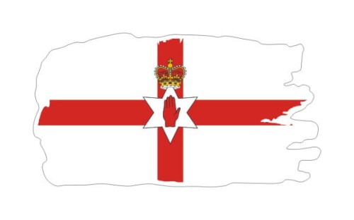 Przejdź do produktu Naklejka Ghost z flagą 13 cm - Irlandia Północna