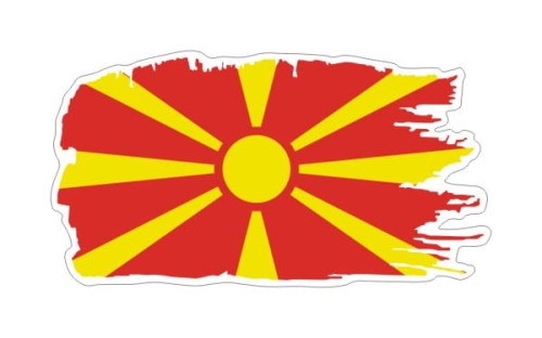 Przejdź do produktu Naklejka Ghost z flagą 13 cm - Macedonia