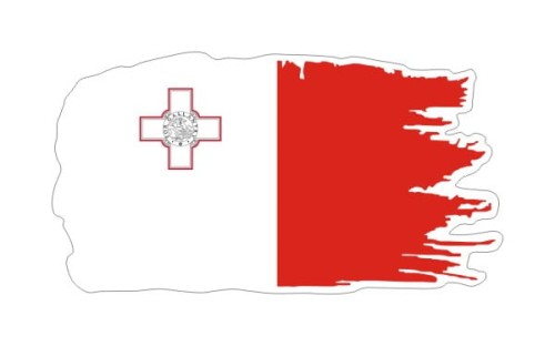 Przejdź do produktu Naklejka Ghost z flagą 13 cm - Malta