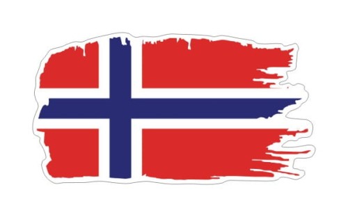 Przejdź do produktu Naklejka Ghost z flagą 13 cm - Norwegia