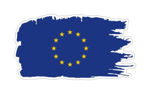 Przejdź do produktu Naklejka Ghost z flagą 13 cm - Unia Europejska