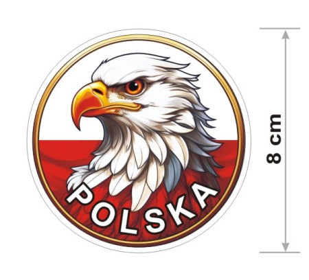Polska 8 cm okrągłe orzeł z napisem Polska 2.jpg