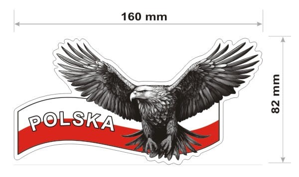 Polska 16 cm orzeł z flagą i napisem Polska 2.jpg
