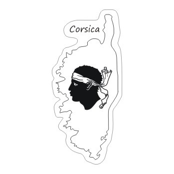 Przejdź do produktu Naklejka Kontur z Flagą - Korsyka 8 cm