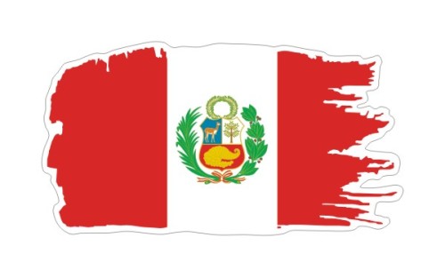 Przejdź do produktu Naklejka Ghost z flagą 13 cm - Peru