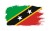 Stylowa naklejka wodoodporna w stylu Ghost szerokości 13 cm z flagą Saint Kitts i Nevis . Flaga państwa Saint Kitts i Nevis otoczona jest białą obwódką.