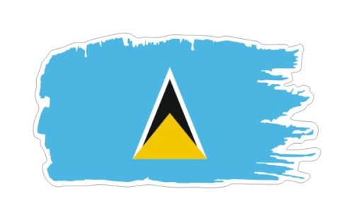 Przejdź do produktu Naklejka Ghost z flagą 13 cm - Saint Lucia