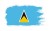 Stylowa naklejka wodoodporna w stylu Ghost szerokości 13 cm z flagą Saint Lucia. Flaga państwa Saint Lucia otoczona jest białą obwódką.