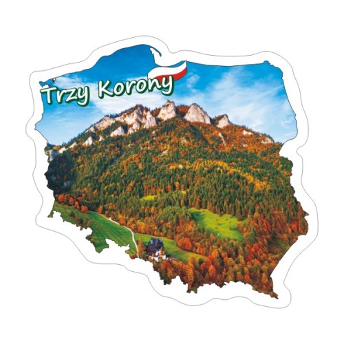 Przejdź do produktu Naklejka Kontur Polski z Trzema Koronami 8 cm