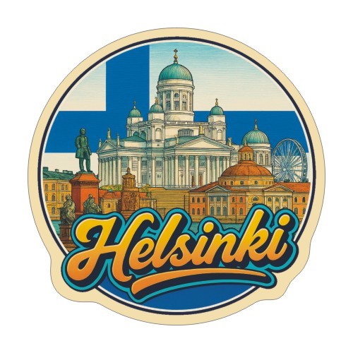 Przejdź do produktu Naklejka 8 cm okrągła Helsinki