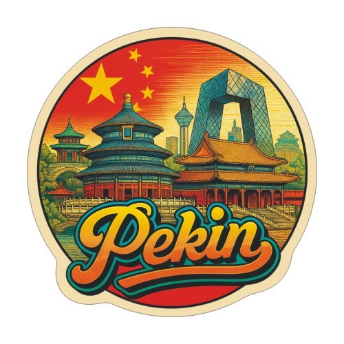 Przejdź do produktu Naklejka 8 cm okrągła Pekin