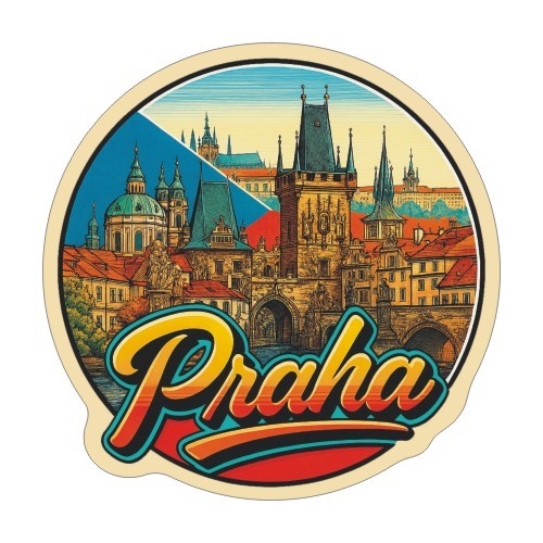 Przejdź do produktu Naklejka 8 cm okrągła Praga