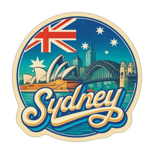 Przejdź do produktu Naklejka 8 cm okrągła Sydney