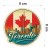 Kolorowa, wodoodporna naklejka o średnicy 8 cm. Naklejka przedstawia kilka elementów Toronto, flagę Kanady w tle i napis Toronto.