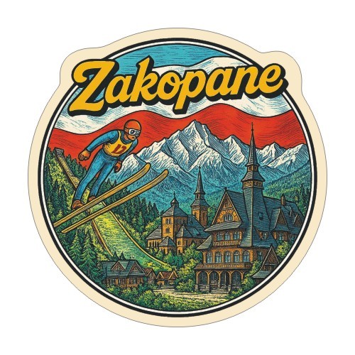Przejdź do produktu Naklejka 8 cm okrągła Zakopane