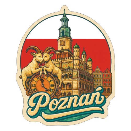 Przejdź do produktu Naklejka 8 cm okrągła Poznań