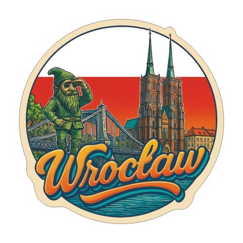 Przejdź do produktu Naklejka 8 cm okrągła Wrocław