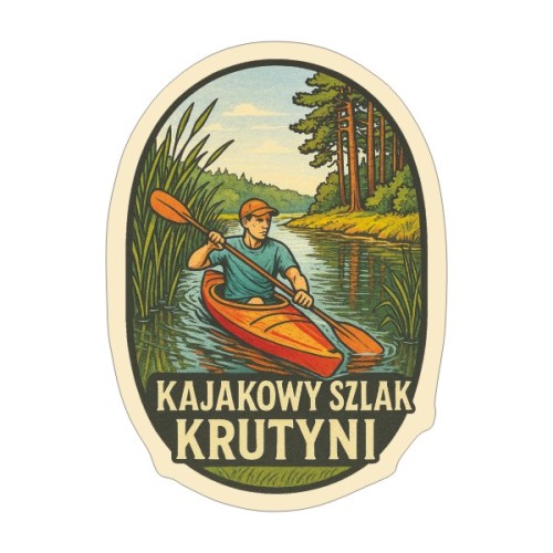 Przejdź do produktu Naklejka Kajakowy Szlak Krutyni - 8 cm