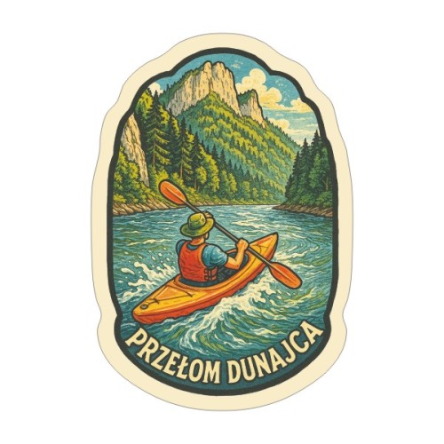 Przejdź do produktu Naklejka Przełom Dunajca z kajakiem - 8 cm