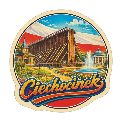 Przejdź do produktu Naklejka 8 cm okrągła Ciechocinek