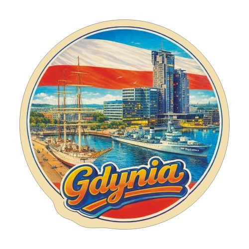 Przejdź do produktu Naklejka 8 cm okrągła Gdynia