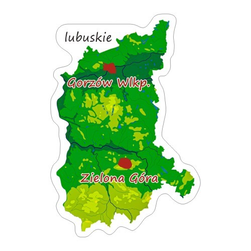 Przejdź do produktu Naklejki Kontur - województwo lubuskie 8 cm