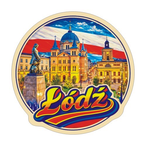 Przejdź do produktu Naklejka 8 cm okrągła Łódź