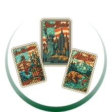 Wlepy Retro USA 10 cm