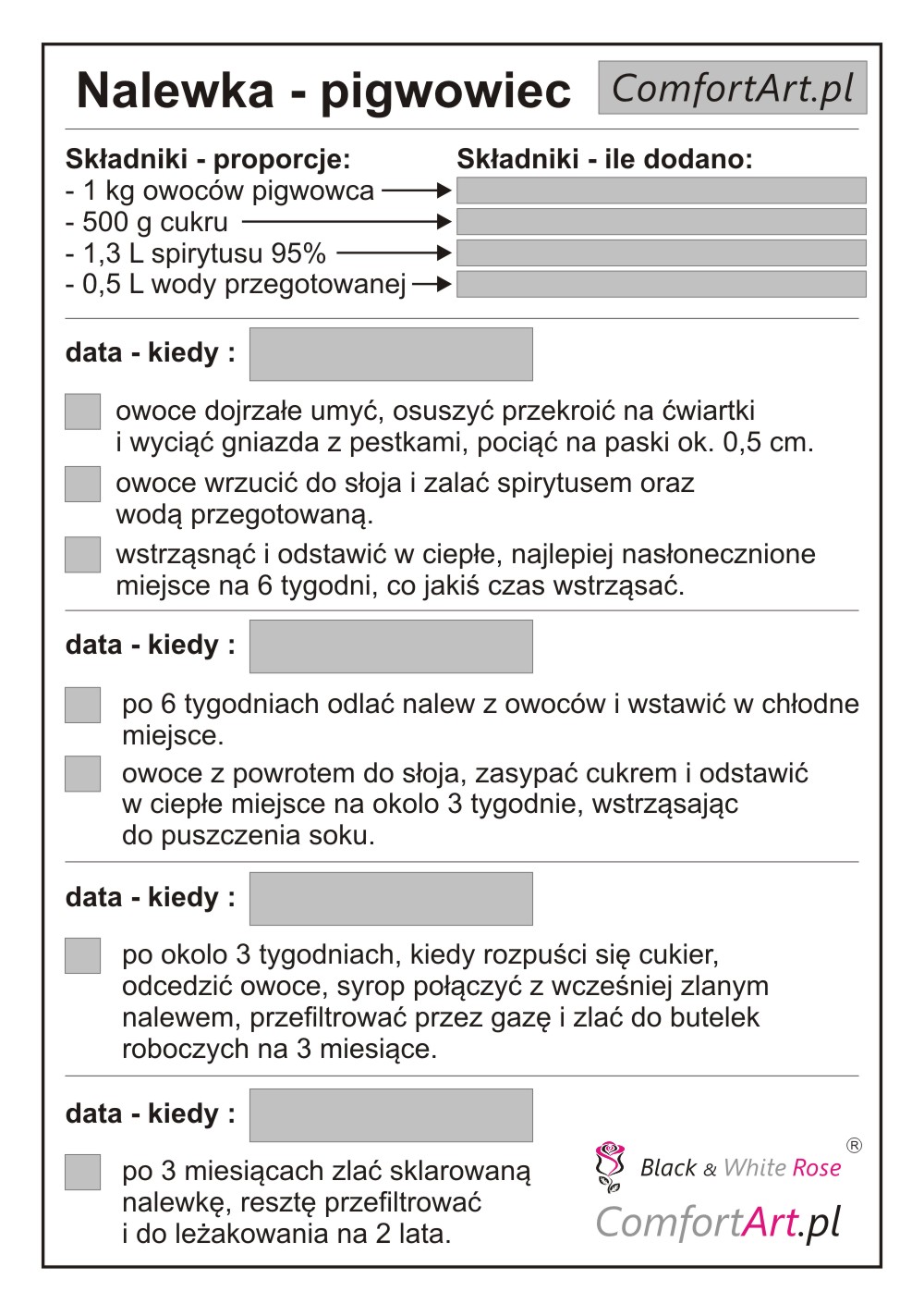 nalewka pigwowcowa terminarzyk